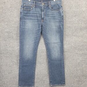J.Crew Flex Jeans Mens 35x32 Blue Straight Fit Stretch Denim Medium Wash